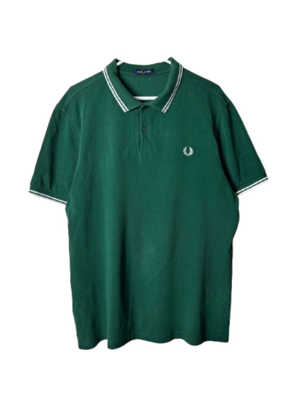 Fred Perry green textured cotton short sleeve polo shirt men's XL